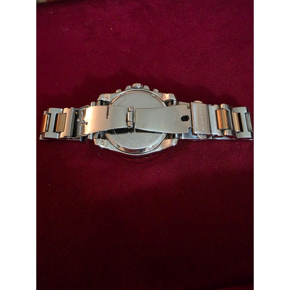 Michael Kors MK6368 Bradshaw Two Tone Rose Gold Silver Chronograph Womens Watch - Picture 4 of 8
